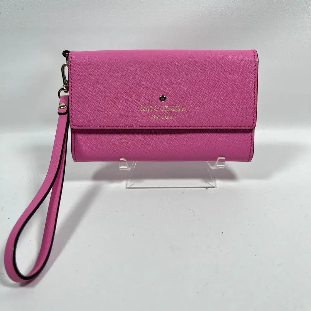 KATE SPADE Wallet Cedar Street iPhone Wristlet Saffiano Leather Case Pink
